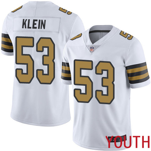 New Orleans Saints Limited White Youth A J Klein Jersey NFL Football 53 Rush Vapor Untouchable Jersey